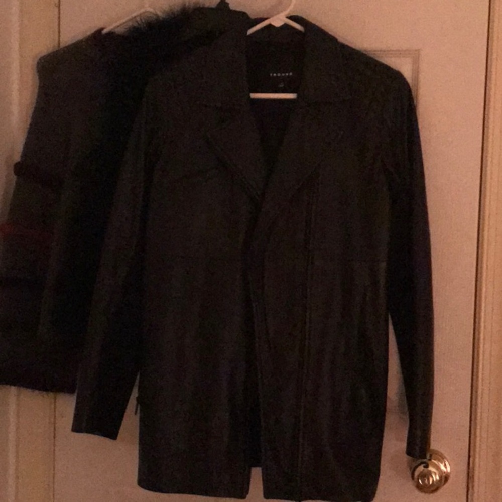 Trouvé Boyfriend Black Leather Jacket w/Quilting😍
